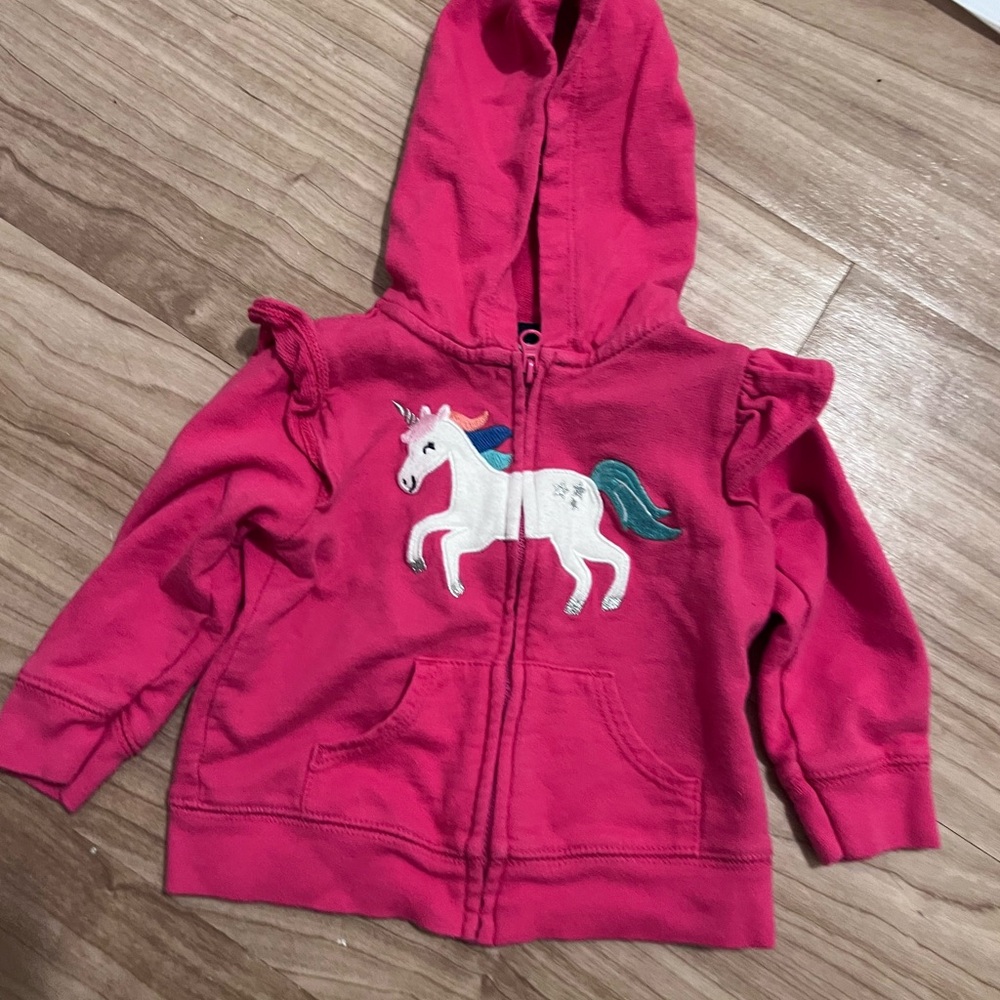Pink Unicorn Kids Hoodie (9m-12m)